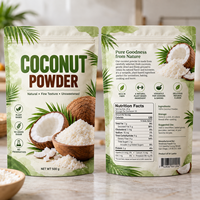Sachet Doypack Personnalisé en Plastique Mat Refermable avec Fermeture Éclair, Qualité Alimentaire, pour Poudre de Lait de Coco