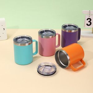 Mug isotherme 12 oz sans BPA avec couvercle coulissant, tasse à café 12 oz en acier inoxydable, logo personnalisé, mug isotherme en acier inoxydable - Product Image 3