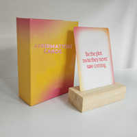 Boîte magnétique pour jeu de cartes d'affirmation, impressions personnalisées de citations inspirantes, cartes d'affirmations positives, cartes de citations quotidiennes avec support