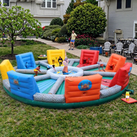 Jeu interactif gonflable Hippo Chow Down, jeu sportif gonflable de course à la corde élastique pour affamés