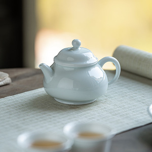 Guanlan Yingqing Small Teapot Ceramic Round With Lid Kung Fu <b>Tea</b> <b>Set</b> Porcelain Teapot For Afternoon <b>Tea</b> - Product Image 1