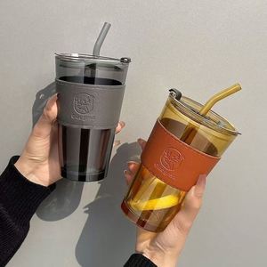 Vaso de Vidrio Creativo al por Mayor, Estilo Ins, para Celebridades de Internet, con Logotipo Impreso, Publicitario, de Doble Uso, con Pajita - Product Image 3