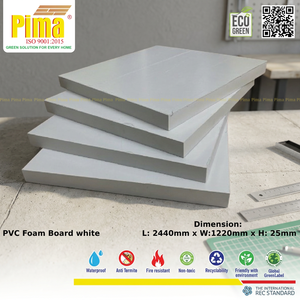 Pima PVC Foam Board White 25mm 2440x1220mm Fire Resistant Waterproof Recyclable for Cabinet - Product Image 1