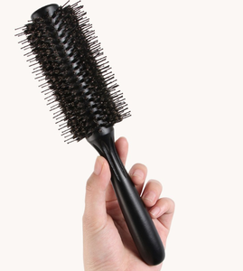 <span class=keywords><strong>Brosse</strong></span> à cheveux à séchage par soufflage en poils de sanglier naturel et de nylon <span class=keywords><strong>Brosse</strong></span> à cheveux ronde professionnelle semi-ronde en bois - Product Image 3
