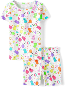 Set di pigiami da notte per bambini 2025 prezzo basso all'ingrosso <span class=keywords><strong>pigiama</strong></span> <span class=keywords><strong>con</strong></span> stampa <span class=keywords><strong>unicorno</strong></span> di alta qualità Set di pigiami di moda estiva in due pezzi - Product Image 3