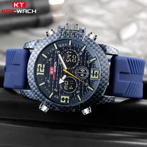 Fashion Quartz Man Wrist Watch Glass Waterproof Watch Alloy Rubber Round The New 2023 2 Time Is Now In The LED Backlight Sports