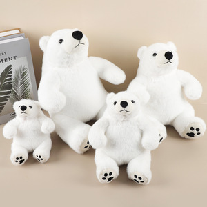 ตุ๊กตาหมีขั้วโลกเหมือนจริง ขายส่ง ตุ๊กตาผ้าพลัฌนุ่มสบาย บรรจุใยฝ้าย PP ของที่ระลึกจากสวนสัตว์ - Product Image 4