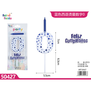 Stella blu cera di soia candela di compleanno buon compleanno a forma di bastone per feste Easter New Year Party forniture Decorative numero 0 - Product Image 1