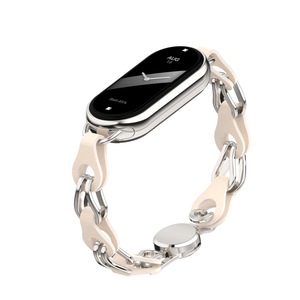 <span class=keywords><strong>Bracelet</strong></span> en <span class=keywords><strong>cuir</strong></span> de luxe personnalisé pour Mi Band 9/10, <span class=keywords><strong>bracelet</strong></span> en acier inoxydable, chaîne creuse tendance, <span class=keywords><strong>boucle</strong></span> magnétique - Product Image 6