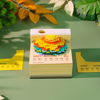 Bloc-notes en papier découpé au laser avec logo personnalisé, couleurs des quatre saisons, bloc-notes avec calendrier 2027, bloc-notes avec étui en acrylique et support pour stylo