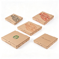 Boîtes à pizza en kraft imprimées sur mesure, boîtes à emporter jetables en carton ondulé, emballage alimentaire pour pizza, gâteau, tarte aux œufs, restaurant commercial