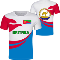 Ropa de moda tradicional de Eritrea, camisetas para hombre con tela de bandera de Eritrea, camiseta de poliéster, ropa con logotipo personalizado/Nombre/texto