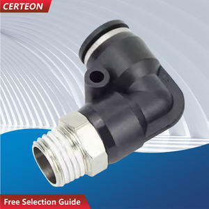 90 Derece Dirsek Hızlı Bağlantı Parçası Erkek Dişli Pnömatik Boru Sistemine Uygun - Product Image 1