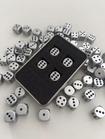 Dés de jeu D6 en acrylique électroplaqué argent antique de 16 mm, dés personnalisés à coins arrondis résistants à l'usure pour jeux de société et TTRPG