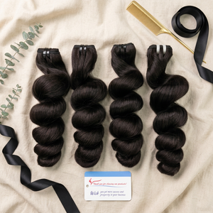 <b>Top</b> Trending Natural Black Color Hair Extensions Raw Hair Luxury Steam Loose Wave Vietnamese Factory - Product Image 1