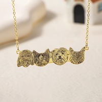 Collier pour enfant avec photo d'animal gravée au laser, certifié CE, en acier inoxydable plaqué or 18 carats, design animal, cadeau pour enfant