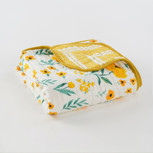 Couverture en mousseline de coton de bambou à poids lourd, imprimée double face, 8 couches, 47 pouces en stock, design personnalisé, <span class=keywords><strong>pour</strong></span> le sommeil des bébés - Product Image 2