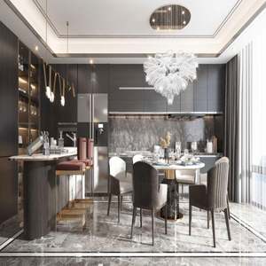 Isla de Cocina Pequeña con Almacenamiento y Asientos, Gabinetes de Cocina de Madera Contrachapada, Gabinetes Hechos a Medida - Product Image 5