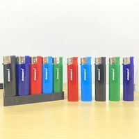 Briquet à gaz piézoélectrique jetable/ rechargeable en plastique, coupe-vent, au butane, disponible en version OEM