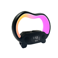 G-Vorm Mobiele Telefoon Oplader 3-In-1 Draadloos Nachtkastje Nachtlampje Digitale Wekker Party-Gebruik Thuis Rgb Lamp Draadloze Luidspreker