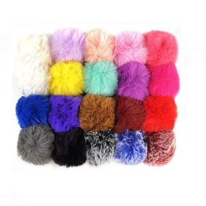 พวงกุญแจขนเฟอร์ฟูฟ่องสีชมพูขนาดใหญ่ 8 ซม. ขายส่งจำนวนมาก - Product Image 6