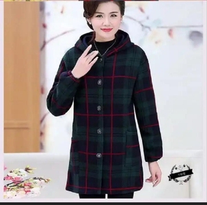 Manteau en velours grande taille automne hiver pour femmes âgées d'âge moyen vêtements de couverture épaissie de la mère pour femmes Blouses chemises - Product Image 3