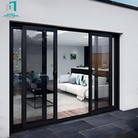 Porte coulissante en aluminium pour chambre à coucher, panneau de verre dépoli pour l'intimité, séparation d'espace pour chambre et balcon