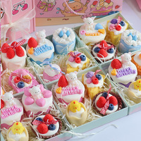 Coffret Cadeau Bougie Parfumée en Forme de Gâteau, Cire de Soja Faite à la Main, Bougie Dessert, Vente en Gros, Logo Personnalisé, Fourniture en Vrac