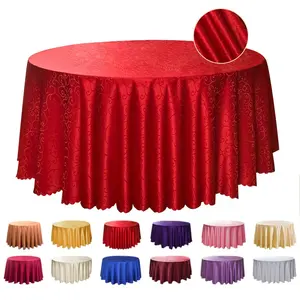 Various Jacquard Round Polyester Custom 120 inch Hotel Restaurant Decorative Wedding Table cloth