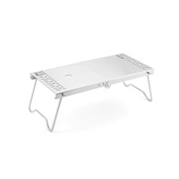 Table pliante rectangulaire plate pour réservoir de gaz d'extérieur, accessoires de camping, acier inoxydable, mini table à thé portable, mobilier d'extérieur