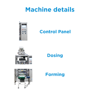 Machine d'emballage verticale entièrement automatique en acier inoxydable pour granulés, adaptée au sucre, au poivre, au sel, aux déshydratants, au gel de silice