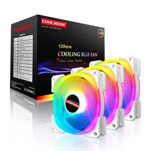 COOLMOON Custom Your Logo 12V RGB Gaming PC Fan 6PIN Fan Kit Computer Case Cooler CPU 120mm RGB Fan Controller Color Box