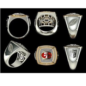 Custom Letter Hip Hop Moissanite <b>Ring</b> San Francisco 49ers Inspired 925 Sterling <b>Silver</b> Luxury Statement Jewelry - Product Image 2