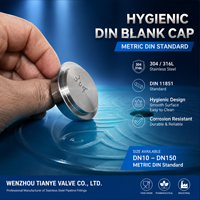 Tutup Kosong DIN Seri Sanitary 16AMP, Tutup Kosong DIN Higienis Metrik SS 304 SS 316L DN10-DN150 1"-4"