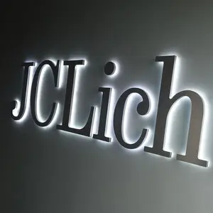 Aangepaste Outdoor Led Display Lichtgevende Woorden Kantoor Muur Led Teken Logo Metalen Backlit Letters Reclameborden