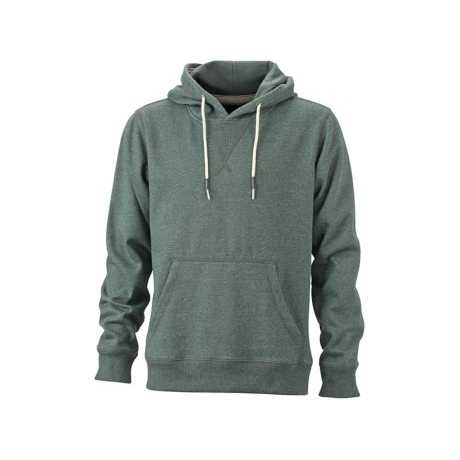 Men's Super Soft Mélange Hoodie Cool 3D Embroidered Anti-Wrinkle and Anti-Shrink Screen Printed 500 gsm