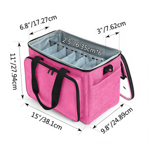Yarn <b>Knitting</b> <b>Storage</b> Tote-Large Capacity Crochet Organizer Portable Travel Bag with Shoulder Strap Crochet Hooks Case - Product Image 6