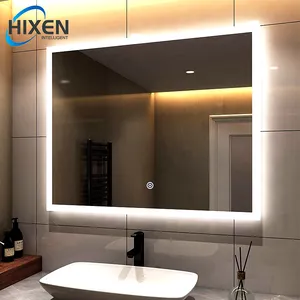HIXEN 18-1B China Fabrik günstiger Preis Großhandel Hotel Heim-Touchscreen Rechteck Hotel Badezimmer Waschtisch intelligenter Led-Spiegel