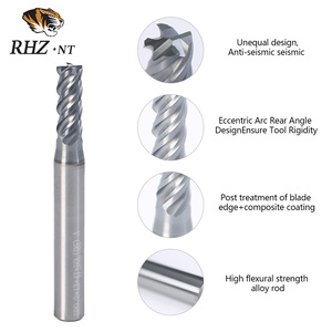 <span class=keywords><strong>CNC</strong></span> Router kiểm soát 5mm alcrn + tráng cacbua 4-Flute thẳng cuối nhà máy góc bán kính Nền Kinh Tế duy nhất 45 ° góc Xoắn - Product Image 3