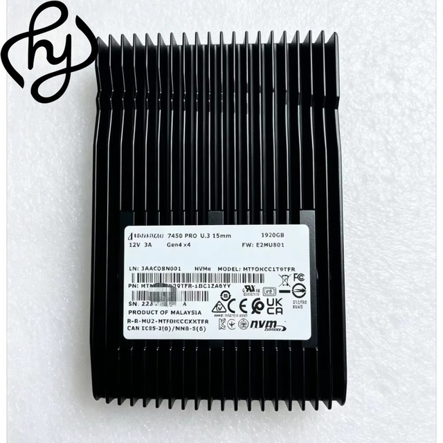 Original New MTFDKCC1T9TFR-1BC1ZABYY 7450 PRO 1.92TB High Speed Low Latency SSD U.3 NVME Enterprise Data Center SSD