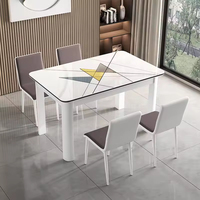 Ensemble de table et de chaises à manger en verre moderne pour la maison, la cuisine, le salon - Design durable et écologique