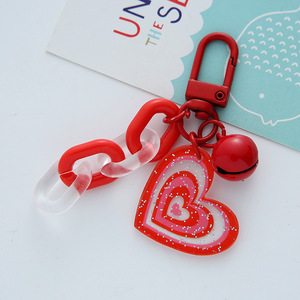 <b>Cute</b> Heart Acrylic Chain New Plastic Keychain for Birthday Gifts for Girls <b>Car</b> <b>Accessories</b> Couples Bag Pendant Stylish Keychain - Product Image 4