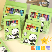 Crayons de cire lavables non toxiques pour enfants, 12 couleurs, motif lapin de dessin animé, pour tout-petits et préscolaires, fournitures de dessin en gros