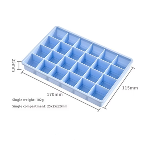 Moule à glace en silicone avec couvercle pour congélateur, amovible et empilable, écologique, 15/24 cubes par plateau, OEM - Product Image 6