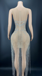 Pakaian pesta mewah Applique kristal berlian rumbai gaun Prom gaun malam <span class=keywords><strong>Debut</strong></span> ukuran besar pesta - Product Image 4