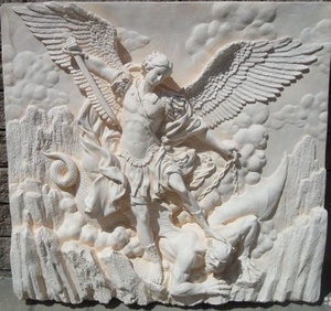 Hand geschnitzte Marmorstein Engel Wandrelief Skulptur Statue für Wand - Product Image 1