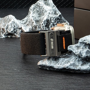 Apple IWatch Ultra1/<span class=keywords><strong>2</strong></span> 49mm 시계 루프 밴드용 벨크로 스테인리스 스틸 마그네틱 버클이 있는 통기성 나일론 짠 스트랩 - Product Image 6