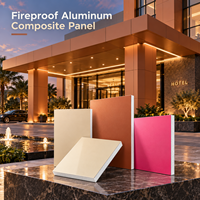Panneau composite en aluminium ignifuge à grain de bois de frêne de 4 mm et 5 mm pour panneaux décoratifs d'hôtel