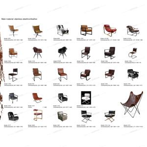<span class=keywords><strong>Fauteuil</strong></span> individuel vintage en cuir véritable <span class=keywords><strong>marron</strong></span> fait main avec accoudoirs en acier inoxydable doré pour salon, chambre, <span class=keywords><strong>club</strong></span>, hôtel, maison - Product Image 5