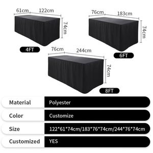 Custom Fitted Cloth Tight Logo <b>6Ft</b> Printed Promotion <b>Table</b> Cover for Advertising - Product Image 4